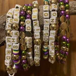 Mardi Gras and Cajun Themed Bracelets. Several Choices.